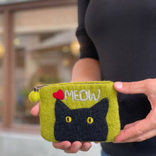 Load image into Gallery viewer, Cat's Meow Felt Coin Purse - Heather Gray
