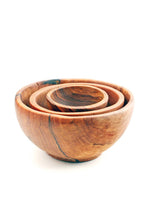 Load image into Gallery viewer, Set of Three Wild Olive Wood Condiment Bowls

