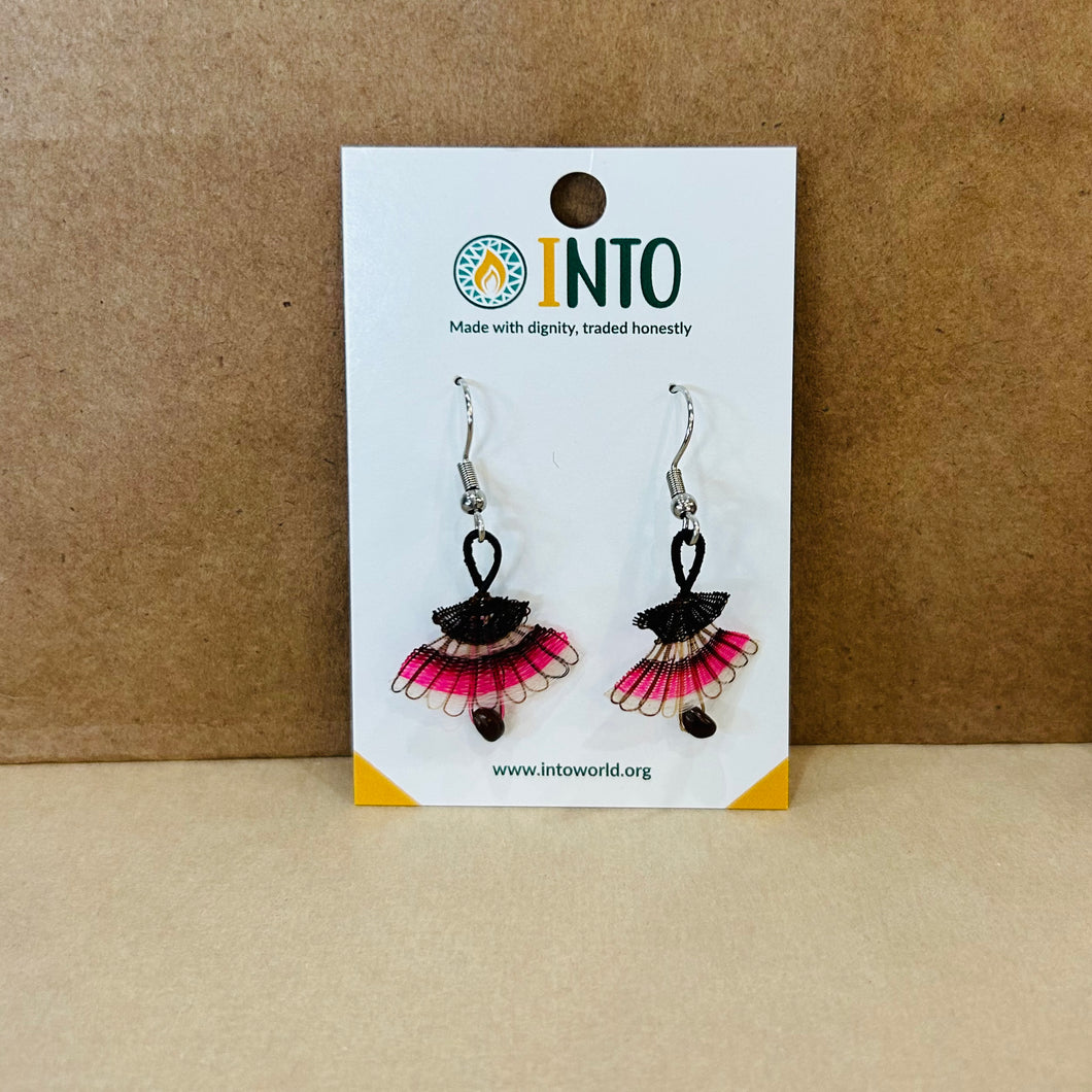 Round Design Horsehair Earrings