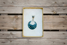 Load image into Gallery viewer, Andean Stone &amp; Sterling Silver Open Circle Pendant

