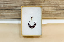 Load image into Gallery viewer, Andean Stone &amp; Sterling Silver Open Circle Pendant
