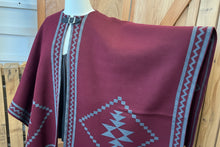 Load image into Gallery viewer, Open Poncho w/ Buckle and Border
