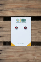 Load image into Gallery viewer, Tagua Peace Sign Sterling Post Earrings
