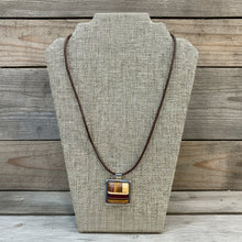 Load image into Gallery viewer, Taracea Wood &amp; Metal Pendant Necklace
