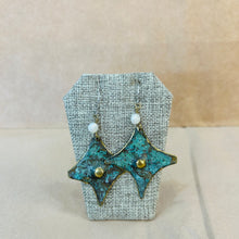 Load image into Gallery viewer, Metal &amp; Stone Dangle Earrings
