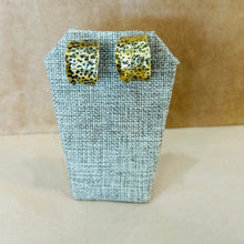 Load image into Gallery viewer, Jicara Metal Etched Hoop Post Earrings
