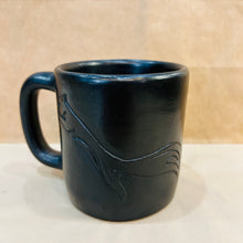 Load image into Gallery viewer, Black Ceramic Handled Mug with Etching
