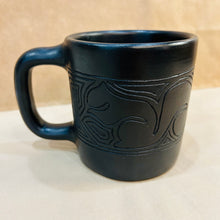 Load image into Gallery viewer, Black Ceramic Handled Mug with Etching
