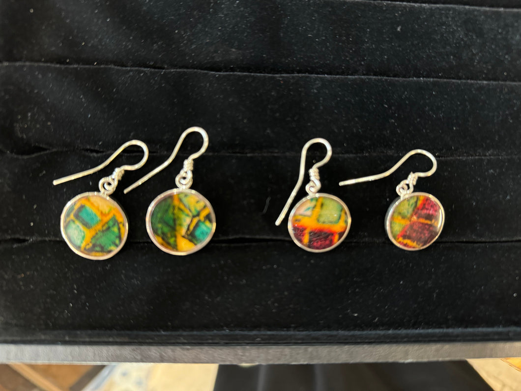 Recycled Clothing & Metal Earrings