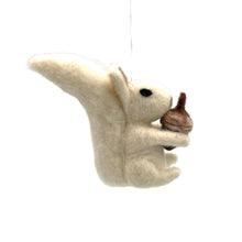 Load image into Gallery viewer, Gray Squirrel Felt Ornament: White Variant
