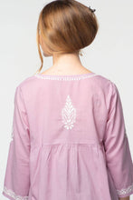Load image into Gallery viewer, Ramani Embroidered Tops: White &amp; Purple / S/M
