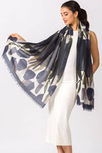 Load image into Gallery viewer, Navita Fine Wool Shawl: Navy &amp; Green
