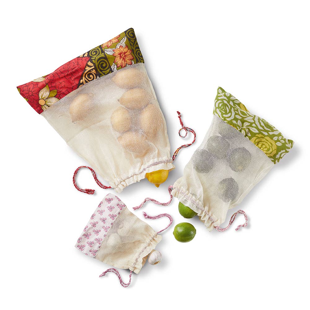 Reusable Sari Produce Bags - Medium