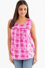 Load image into Gallery viewer, Pavitra Block Print Sleeveless Tops: Sky Blue / L/XL
