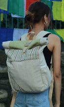 Load image into Gallery viewer, Natural Hemp Roll-Up Top Backpack

