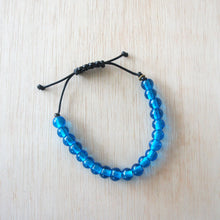 Load image into Gallery viewer, Adjustable Recycled Glass Bracelet: Sky Blue
