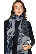 Load image into Gallery viewer, Kalya Wool &amp; Cotton Shawl - Blue Multi
