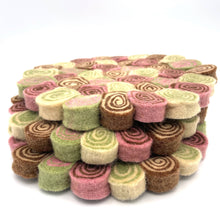 Load image into Gallery viewer, Kyoto Matcha Felt Swirl Trivet
