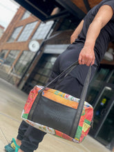 Load image into Gallery viewer, Upcycled Rice Sack Overnight Bag
