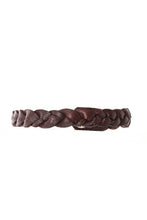 Load image into Gallery viewer, Brown Braided Leather Bracelet from Kenya
