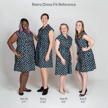 Load image into Gallery viewer, Retro Dress: Painted Floral - Charcoal-Organic: XL
