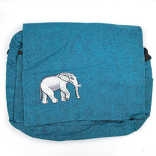 Load image into Gallery viewer, Cotton Messenger Bag with Elephant - Orange
