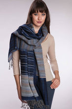 Load image into Gallery viewer, Kalya Wool &amp; Cotton Shawl: Black &amp; Silver
