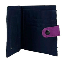 Load image into Gallery viewer, Slim Canvas Square Wallet - Cute Cat Print - Vegan Wallet : Black
