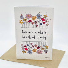 Load image into Gallery viewer, Growing Paper greeting card - Lovely: Plastic Sleeve
