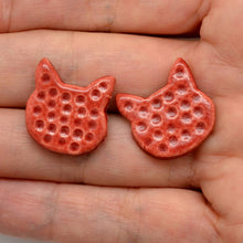 Load image into Gallery viewer, Colorful Ceramic Cat Stud Earrings - Fair Trade &amp; Handmade
