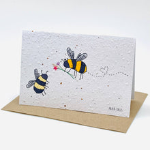 Load image into Gallery viewer, Growing Paper greeting card - Bee Kind: Plastic Sleeve
