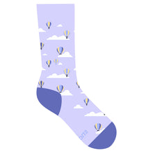 Load image into Gallery viewer, Socks that Fight Childhood Cancer - Medium (Purple Hot Air Balloons)
