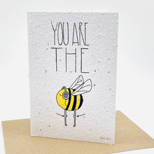 Load image into Gallery viewer, Growing Paper greeting card - Bee&#39;s Knees: Plastic Sleeve
