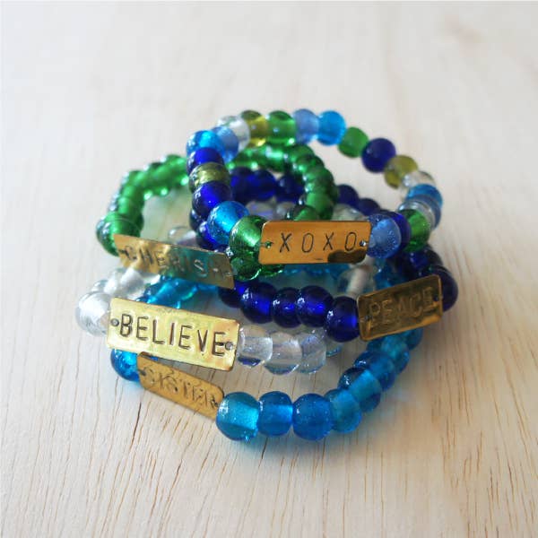 Recycled Glass Bracelet: Hope