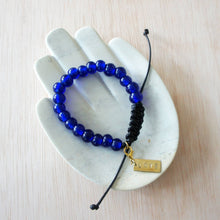Load image into Gallery viewer, Adjustable Recycled Glass Bracelet: Sky Blue
