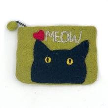 Load image into Gallery viewer, Cat's Meow Felt Coin Purse - Heather Gray
