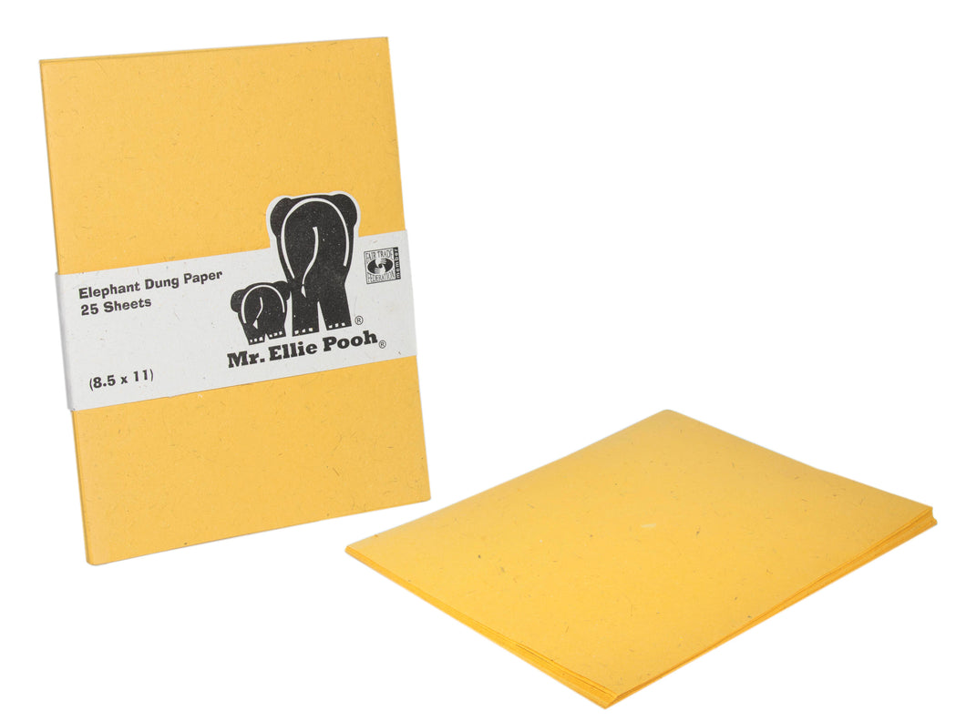 Mr. Ellie Pooh Elephant Dung Paper 8.5 x 11 24-Sheets Pack: Yellow