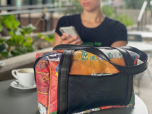 Load image into Gallery viewer, Upcycled Rice Sack Overnight Bag
