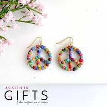 Load image into Gallery viewer, Kantha Milieu Peace Sign Earrings
