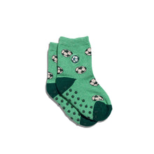 Load image into Gallery viewer, Kids Socks that Support Youth Sports | Green Soccer Balls: Toddler
