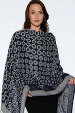 Load image into Gallery viewer, Kalya Wool &amp; Cotton Shawl: Black &amp; Silver
