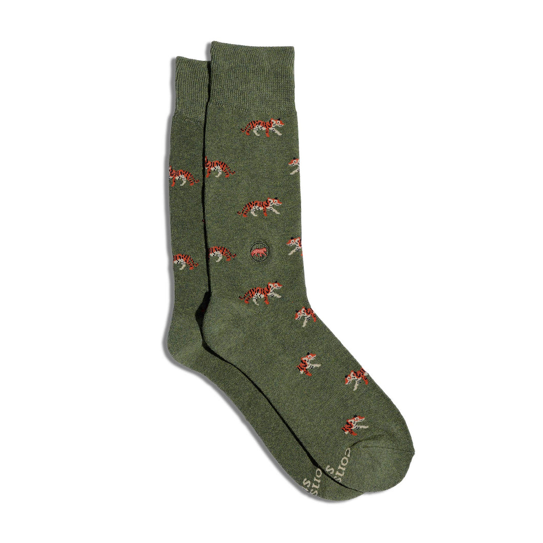 Socks that Protect Tigers - Medium (Green Tigers)
