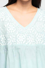 Load image into Gallery viewer, Ramani Embroidered Tops: White &amp; Purple / L/XL
