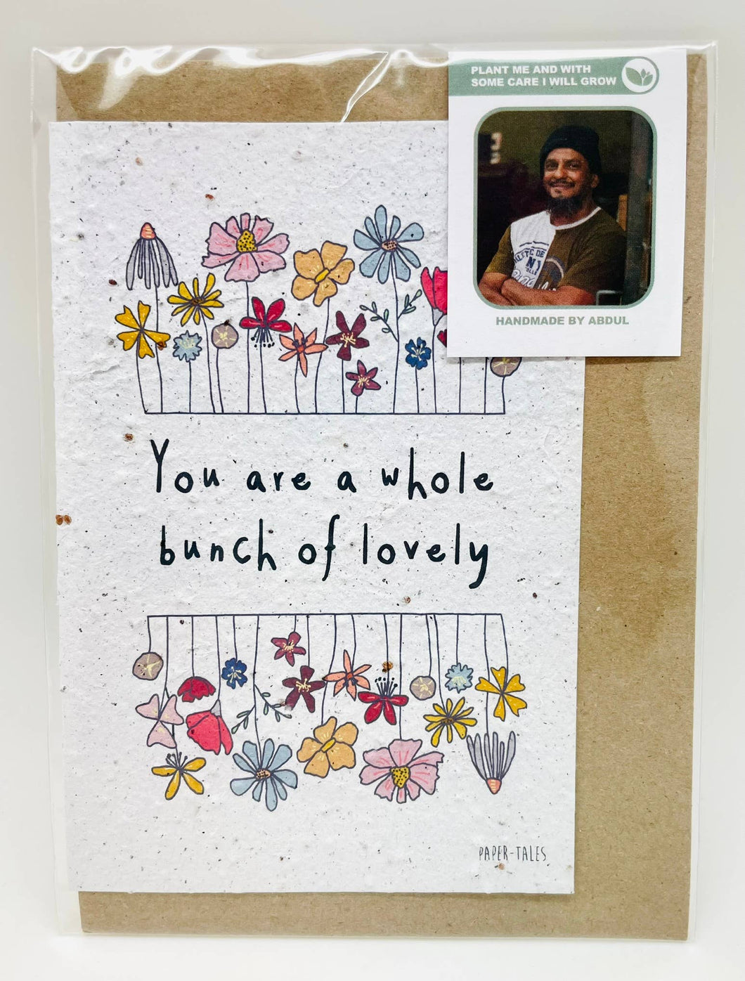Growing Paper greeting card - Lovely: Plastic Sleeve