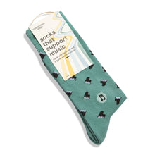 Load image into Gallery viewer, Socks that Support Music (Green Pianos) - Medium
