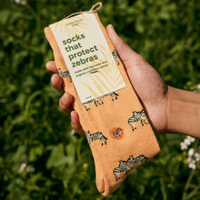 Load image into Gallery viewer, Socks that Protect Zebras - Small (Orange Zebras)
