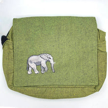 Load image into Gallery viewer, Cotton Messenger Bag with Elephant - Orange
