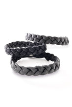 Load image into Gallery viewer, Black Braided Leather Bracelet from Kenya

