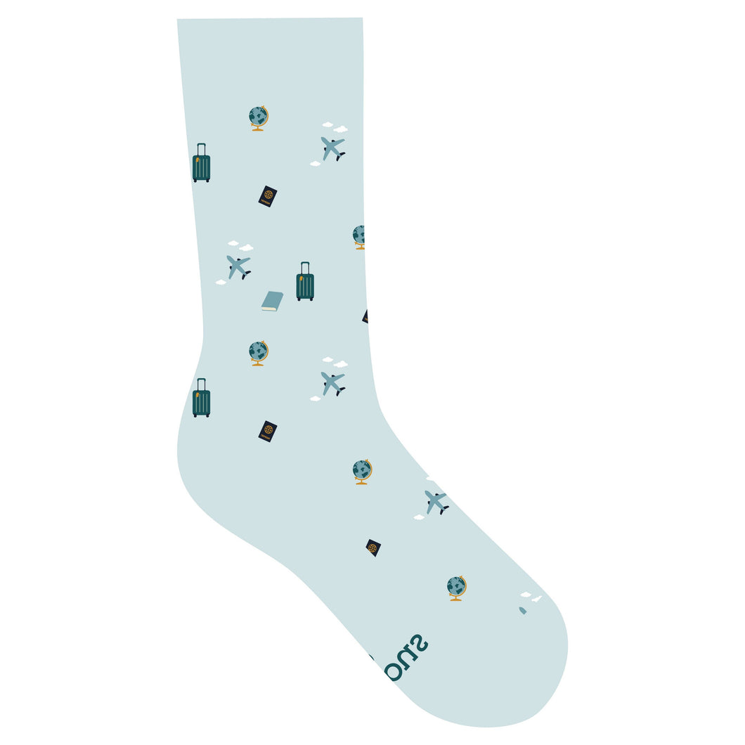 Socks that Give Books - Small (Blue Travel)
