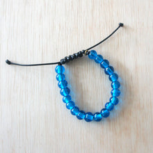 Load image into Gallery viewer, Adjustable Recycled Glass Bracelet: Sky Blue
